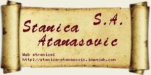Stanica Atanasović vizit kartica